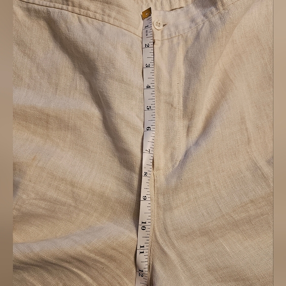dbLife Womens Vintage Cream Linen Pants Wide Leg High Rise Flat Front Sz XL EUC - Picture 7 of 10